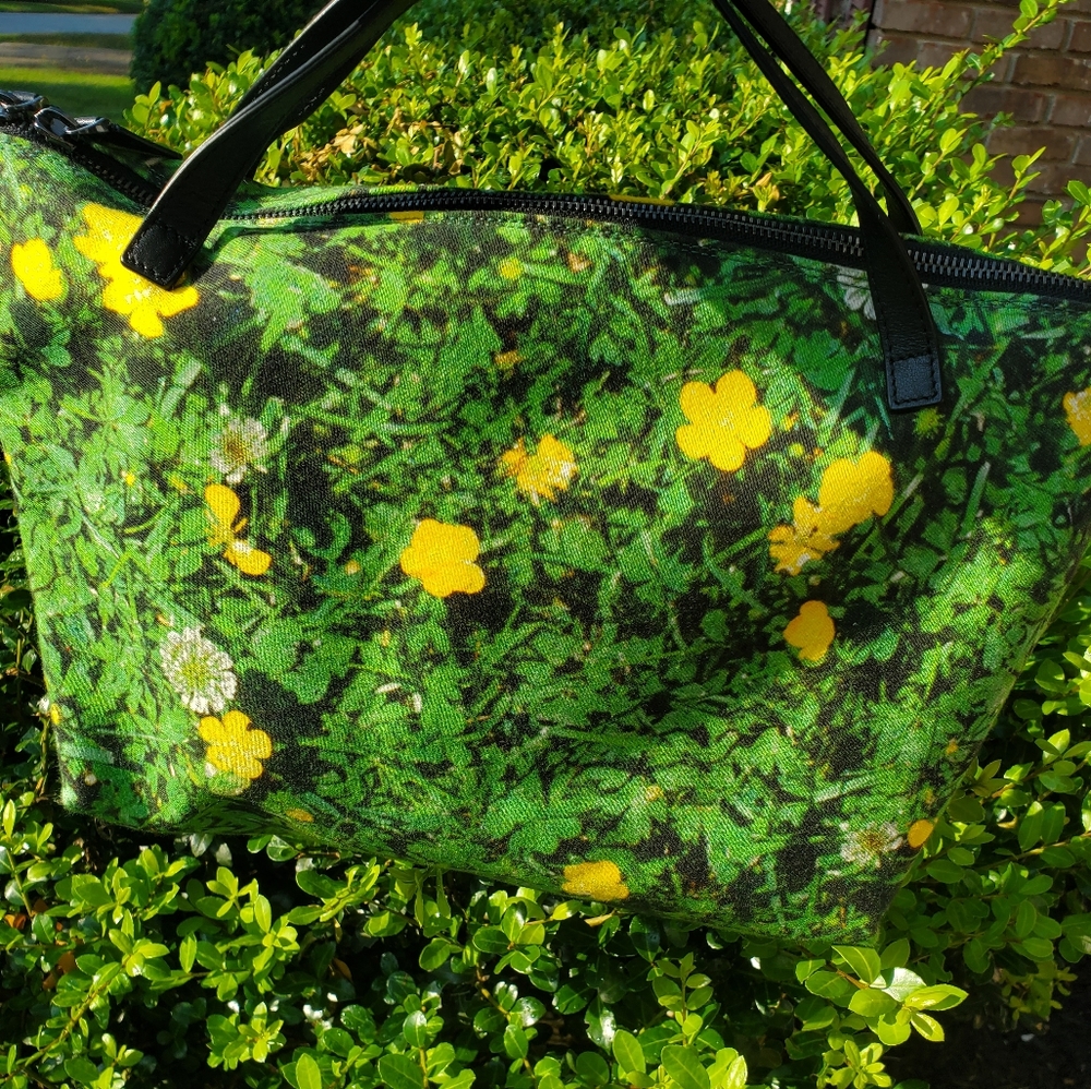 Akris Buttercup Print Tote w/ Leather Handles - Picture 1 of 11